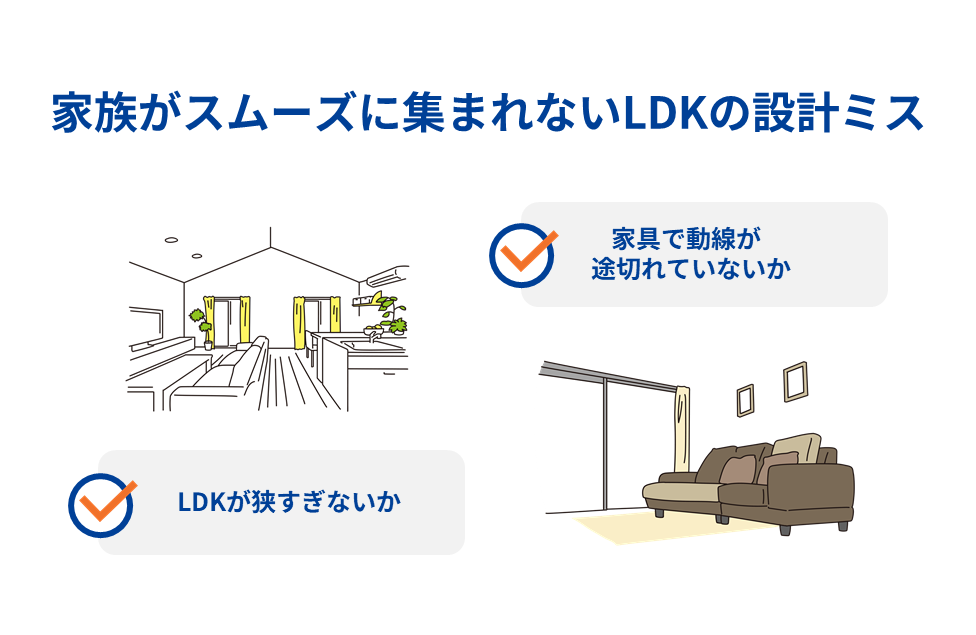 家族がスムーズに集まれないLDKの設計ミス