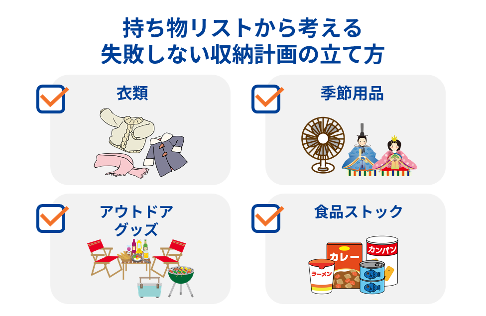 持ち物リストから考える失敗しない収納計画の立て方