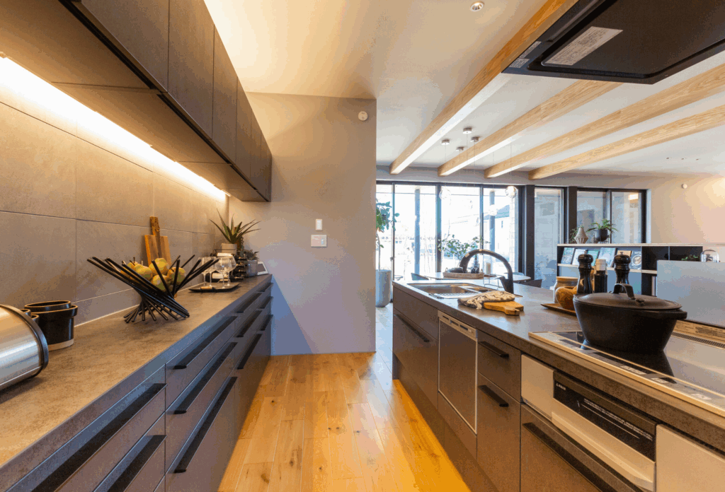 キッチンと他の水回りが離れている間取り