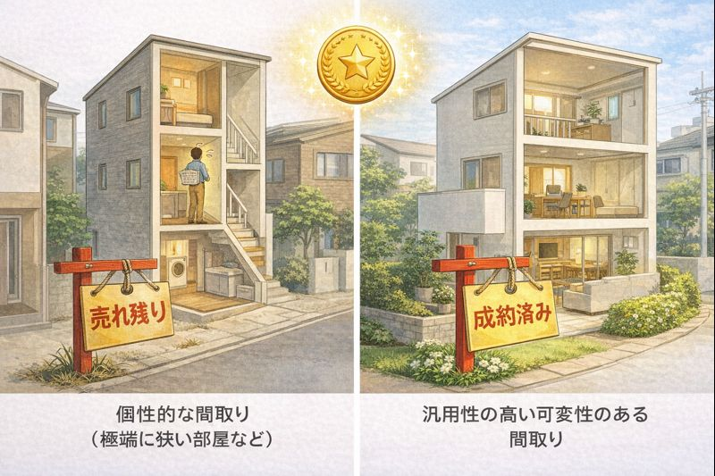 ライフスタイルの変化に対応しづらく売却時に買い手が見つかりにくいリスク