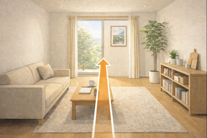 縦長の空間を活かして奥行きを強調するレイアウトのコツ