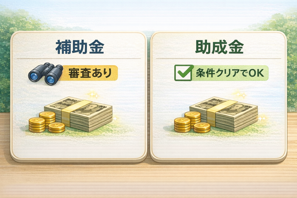 審査制の補助金と要件クリアで受給できる助成金の見分け方
