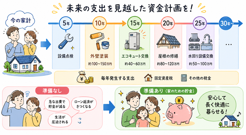 修繕積立金や税金の上昇を見越していない甘い資金計画を修正する