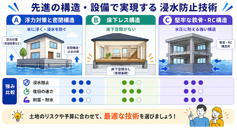 メリット｜先進の構造・設備で実現する浸水防止技術