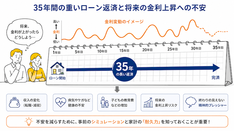 35年間の重いローン返済と将来の金利上昇に対する心理的抵抗