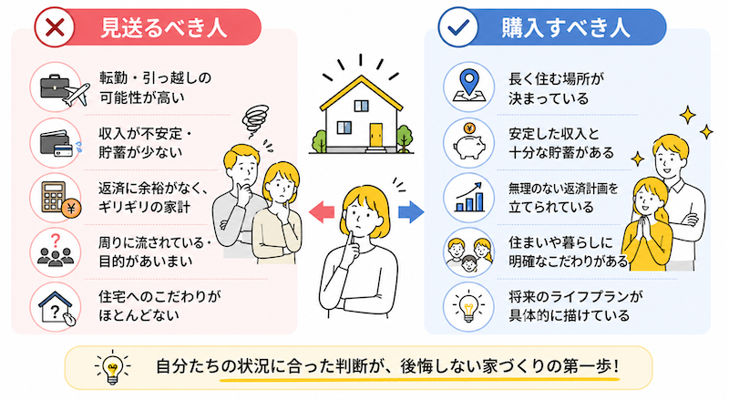 家を買わない方がいい人の特徴と購入して後悔しない人の違いを整理する