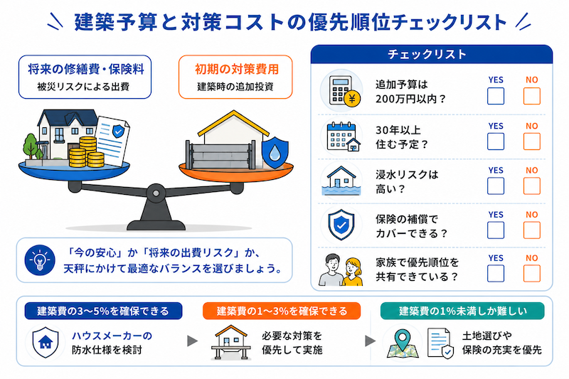 建築予算と対策コストの優先順位チェックリスト