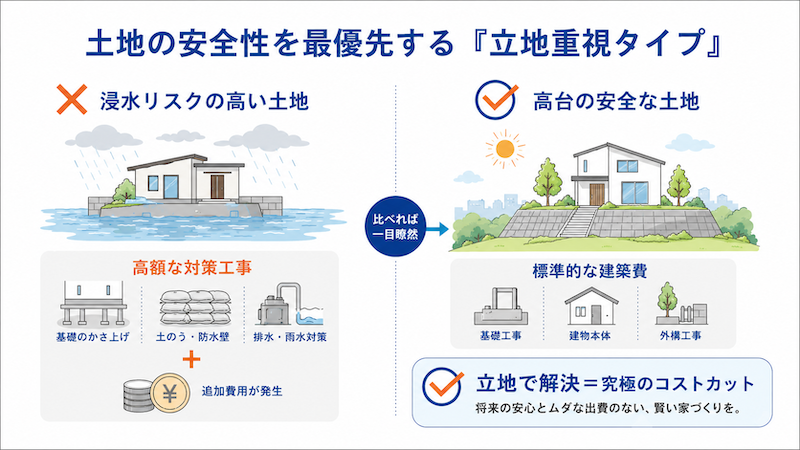 土地の安全性を最優先する「立地重視タイプ」
