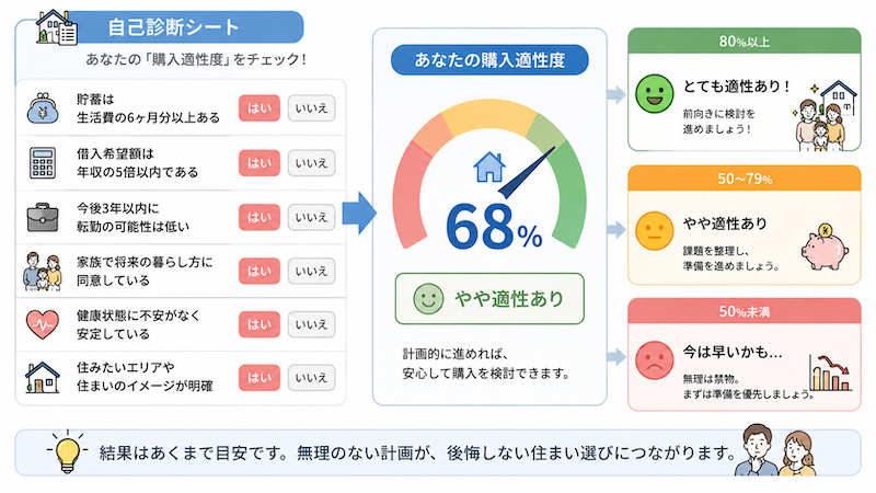自分が家を買うべきか判定するセルフチェックリストで現状を把握する