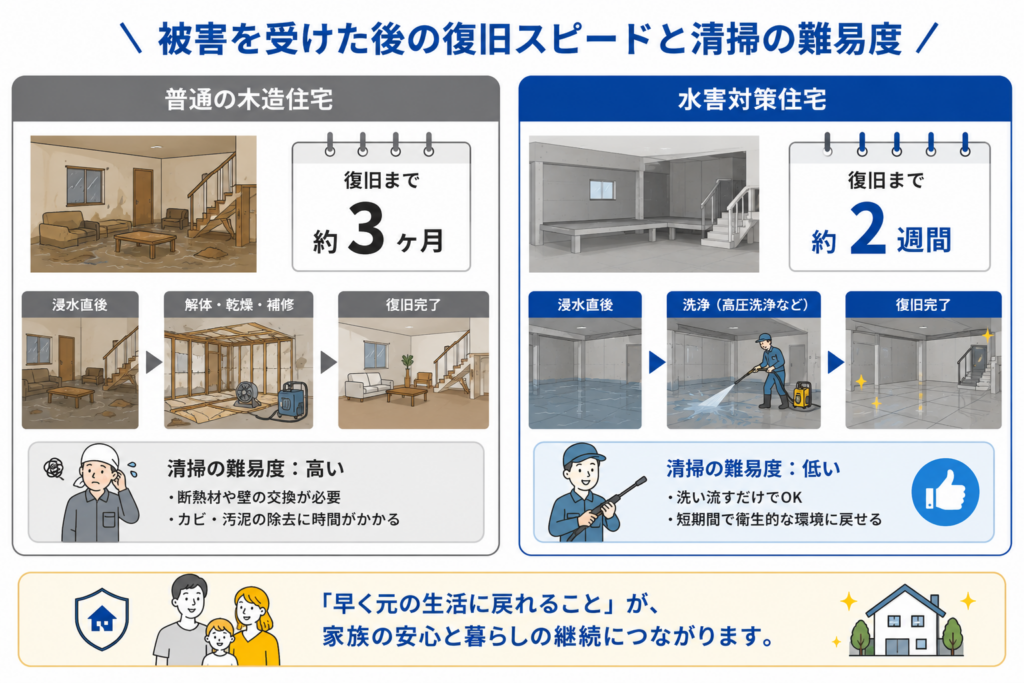 被害を受けた後の復旧スピードと清掃の難易度