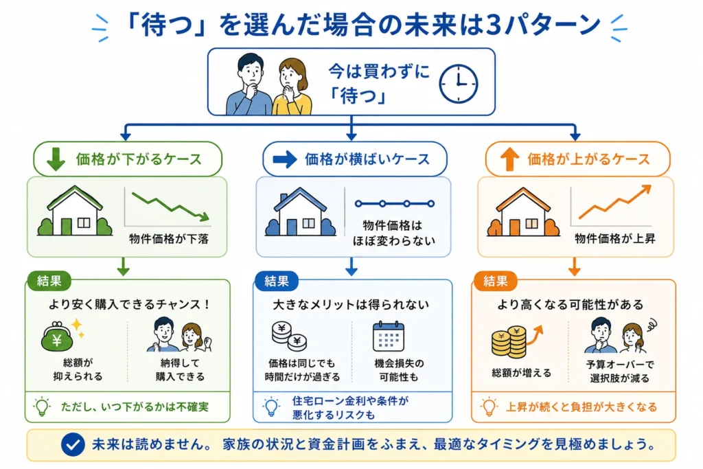 待てば下がるのではと決断できない