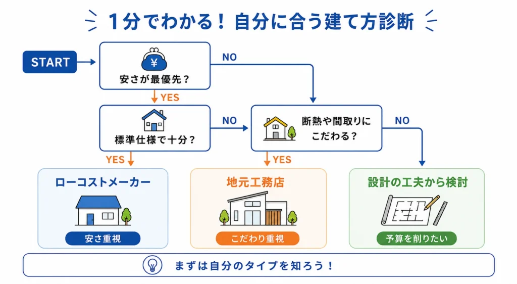 YESNOフローで自分に合う建て方を1分診断