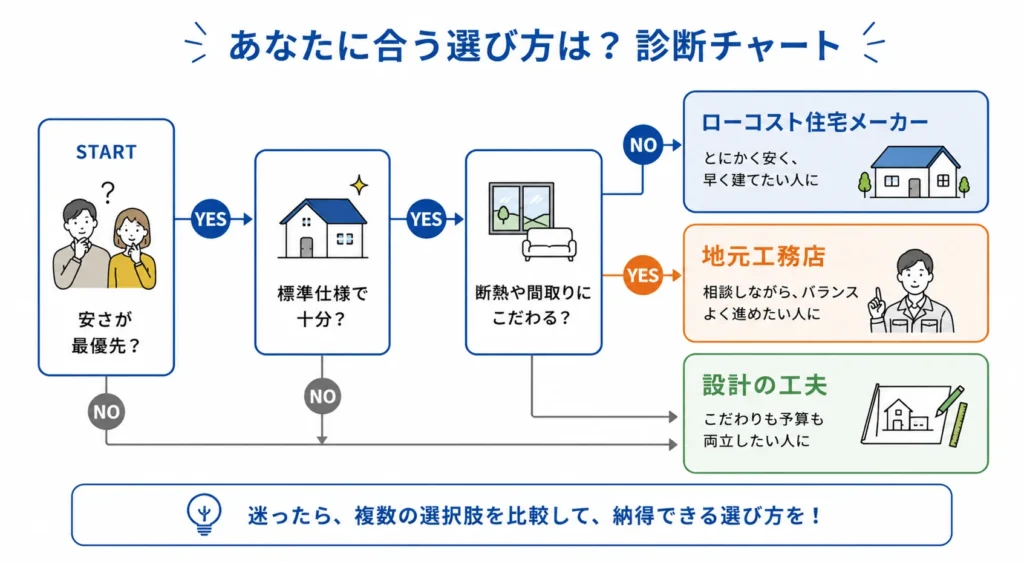 YESNOフローで自分に合う建て方を1分診断