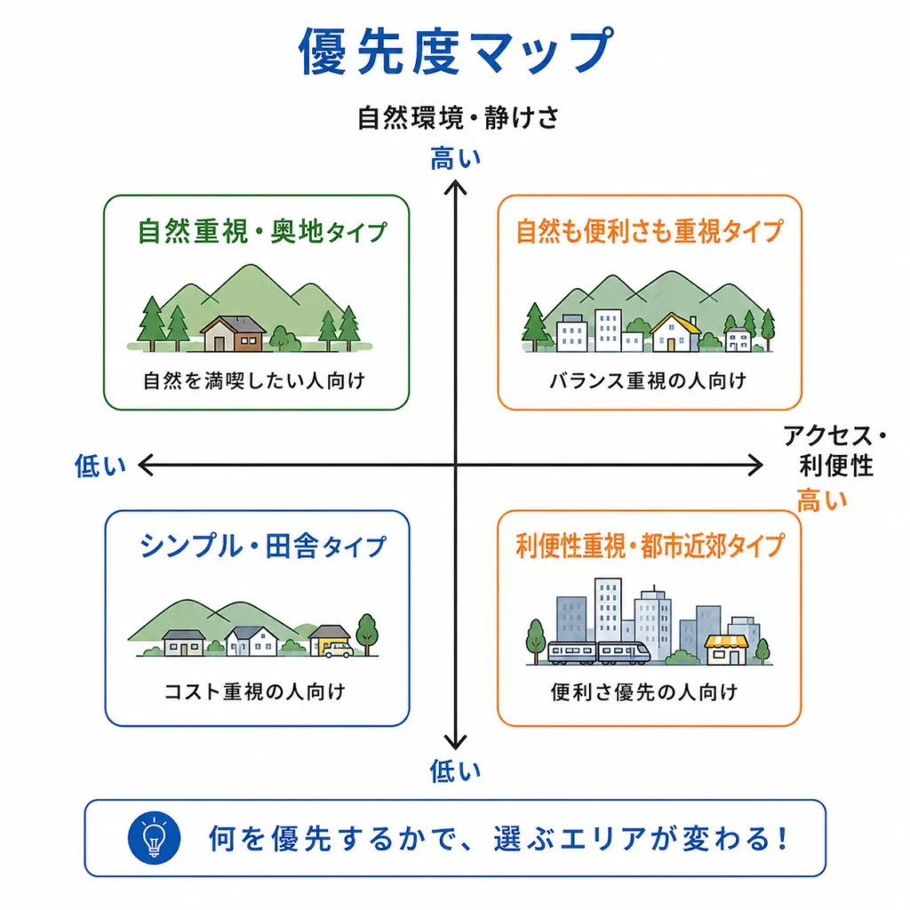 アクセス・インフラと自然環境のどちらを優先するか