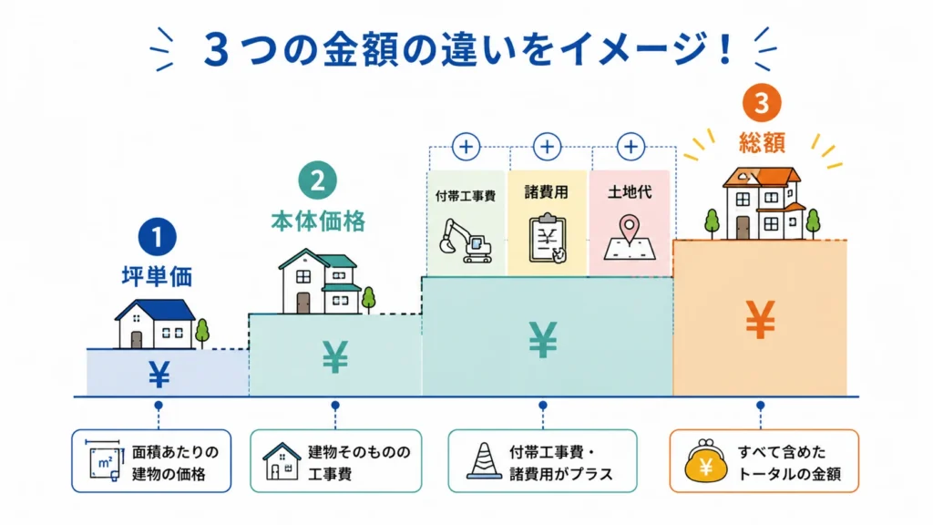 坪単価と総額の目安は土地あり・なしで変わる