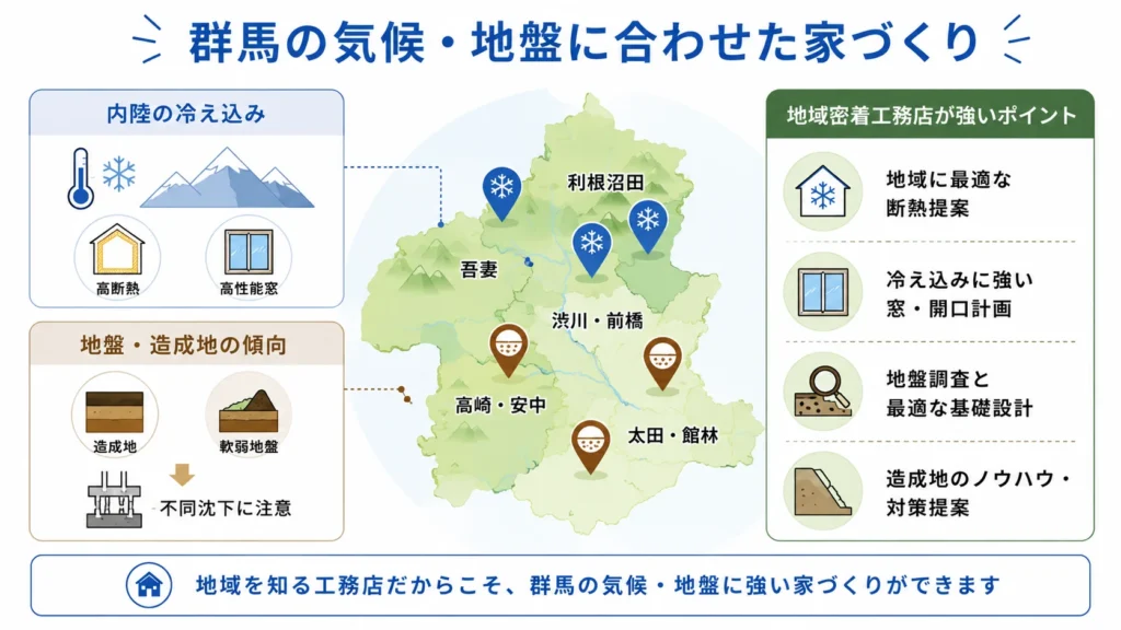 群馬の気候に合わせた断熱・地盤対応のしやすさ