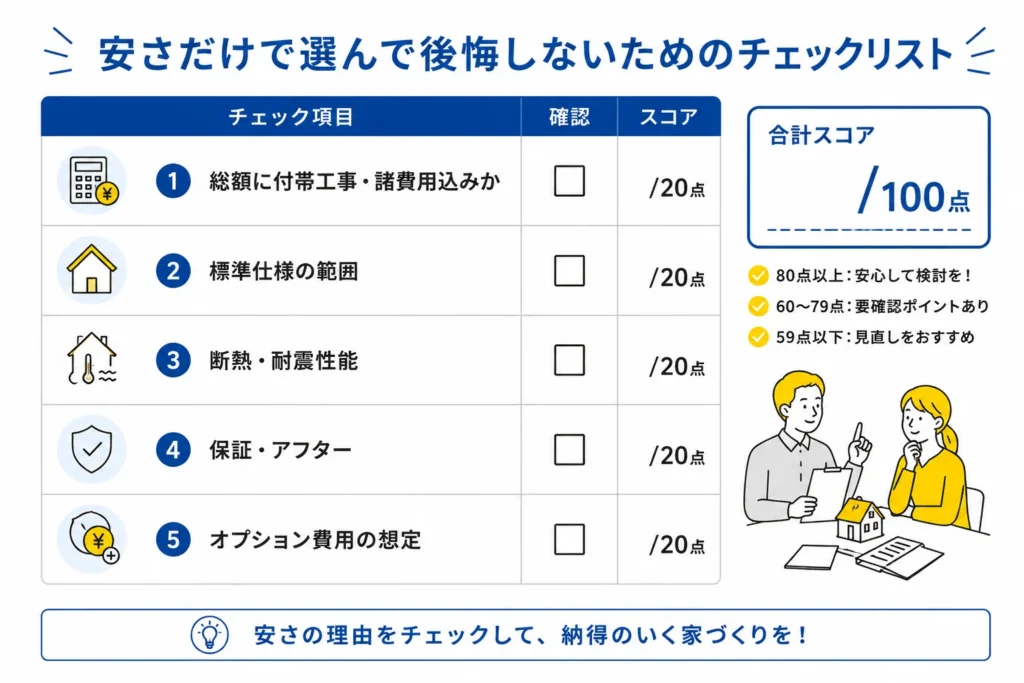 安さだけで選んで後悔しないためのチェックリスト