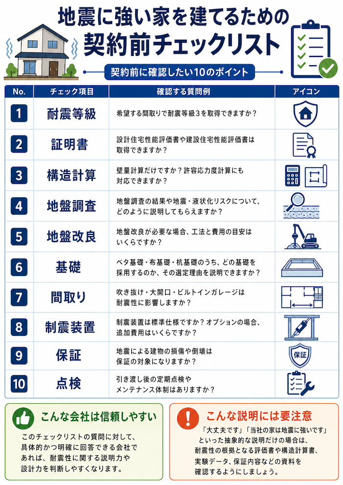 地震に強い家を建てるための契約前チェックリスト
