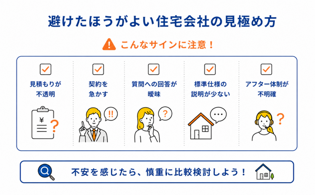 避けたほうがよい住宅会社の見極め方