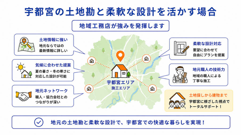 宇都宮の土地勘と柔軟な設計を活かす場合