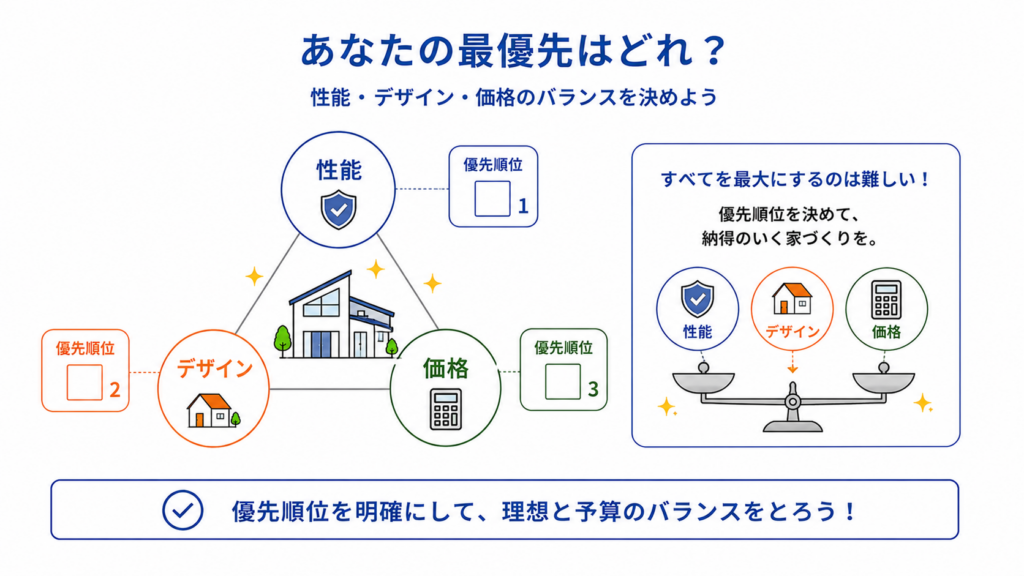 性能とデザインと価格のどれを最優先するか