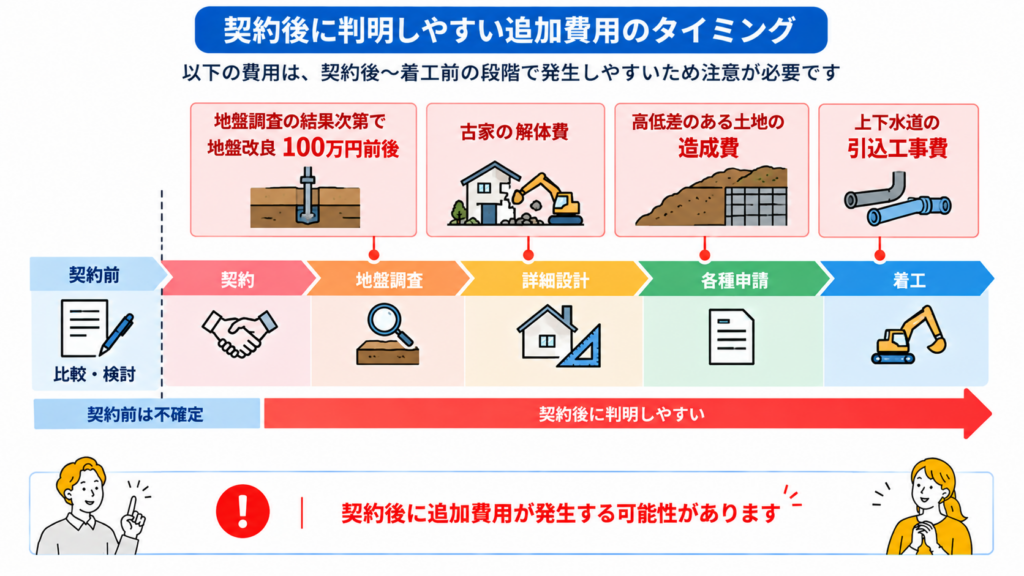 地盤改良費や解体費など後から発生しやすい費用の注意点