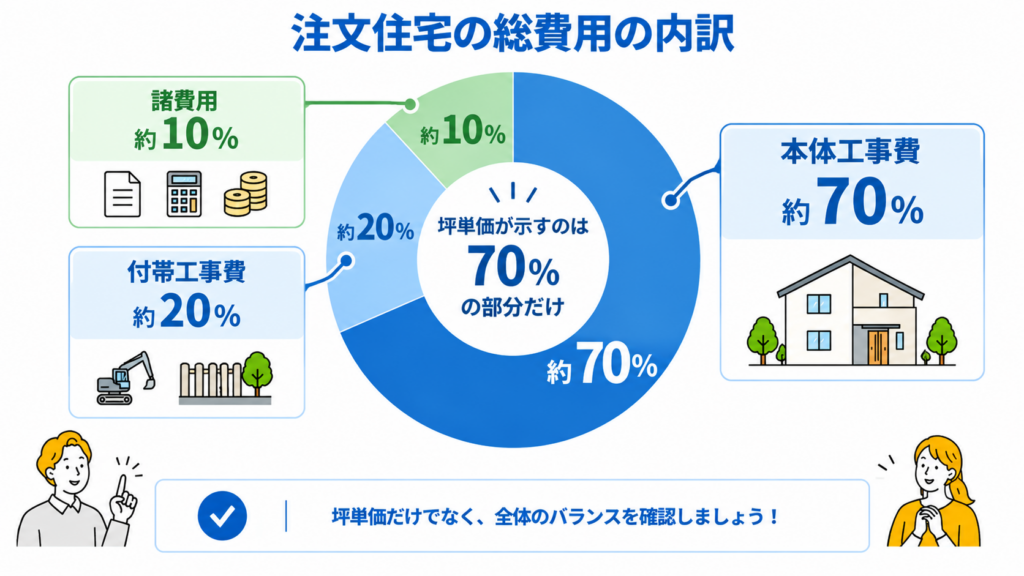 別枠の費用は総費用の約3割を占めることが多いという内訳割合の目安