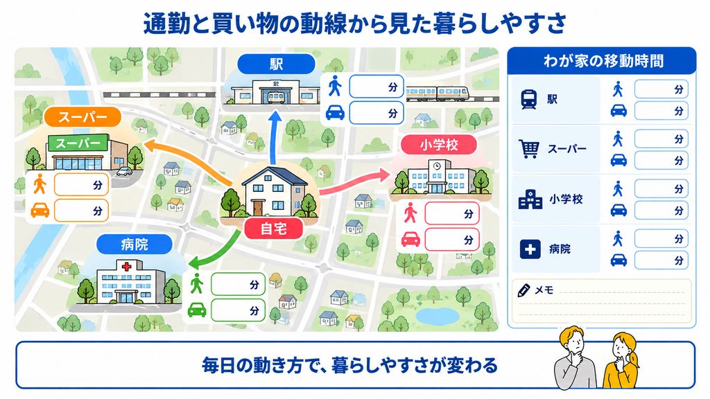 通勤と買い物の動線から見た暮らしやすさ