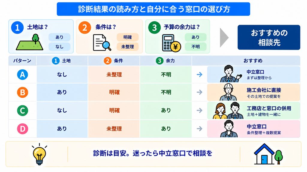 診断結果の読み方と自分に合う窓口の選び方