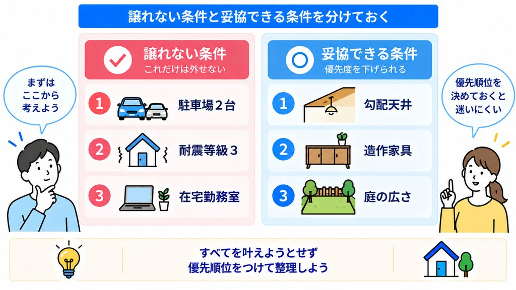 譲れない条件と妥協できる条件を分けておく